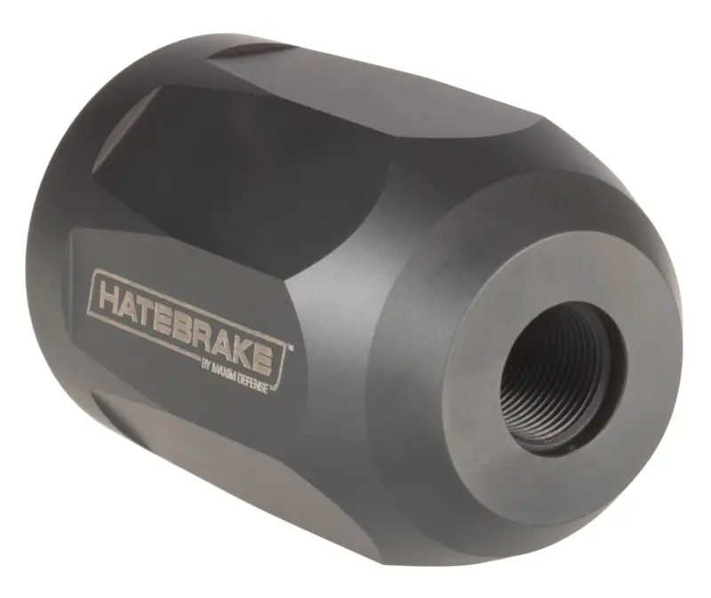 Maxim Defense MXM47707 Hate Brake Black DLC 17-4 Stainless Steel with 1/2"-28 tpi Threads, 2.40" OAL, 1.50" Diameter Octagon Shape for 5.56x45mm NATO