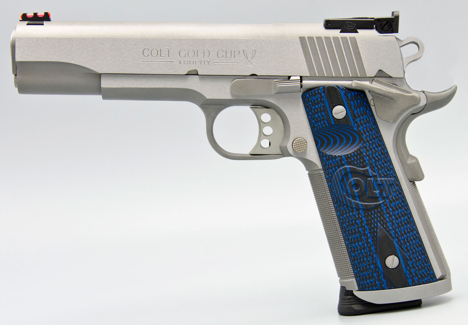 COLT GOLD CUP TROPHY 38 SUPER – 5″ 9RD STAINLESS BLUE G10 GRIP - No Credit Card Fees - Free Shipping