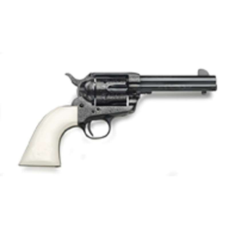 Taylors & Company 200059 1873 Cattleman Outlaw Legacy 357 Mag Caliber with 4.75″ Barrel, 6rd Capacity Cylinder, Overall Blued Engraved Finish Steel & Ivory Synthetic Grip - No Credit Card Fees - Low, flat rate shipping