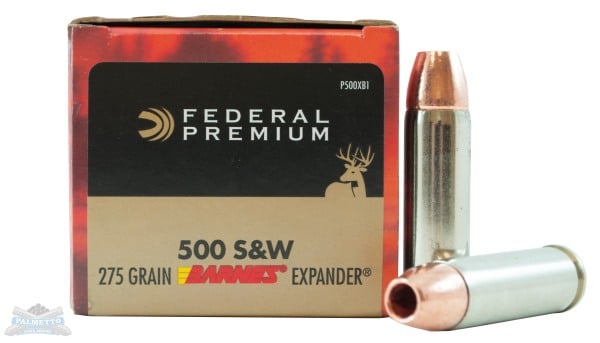 Federal P500XB1 Premium 500S&W Mag 275gr Barnes Expander BRX 20 Per Box/10 Case - Flat Rate Shipping Under 30lbs! - No Credit Card Fees