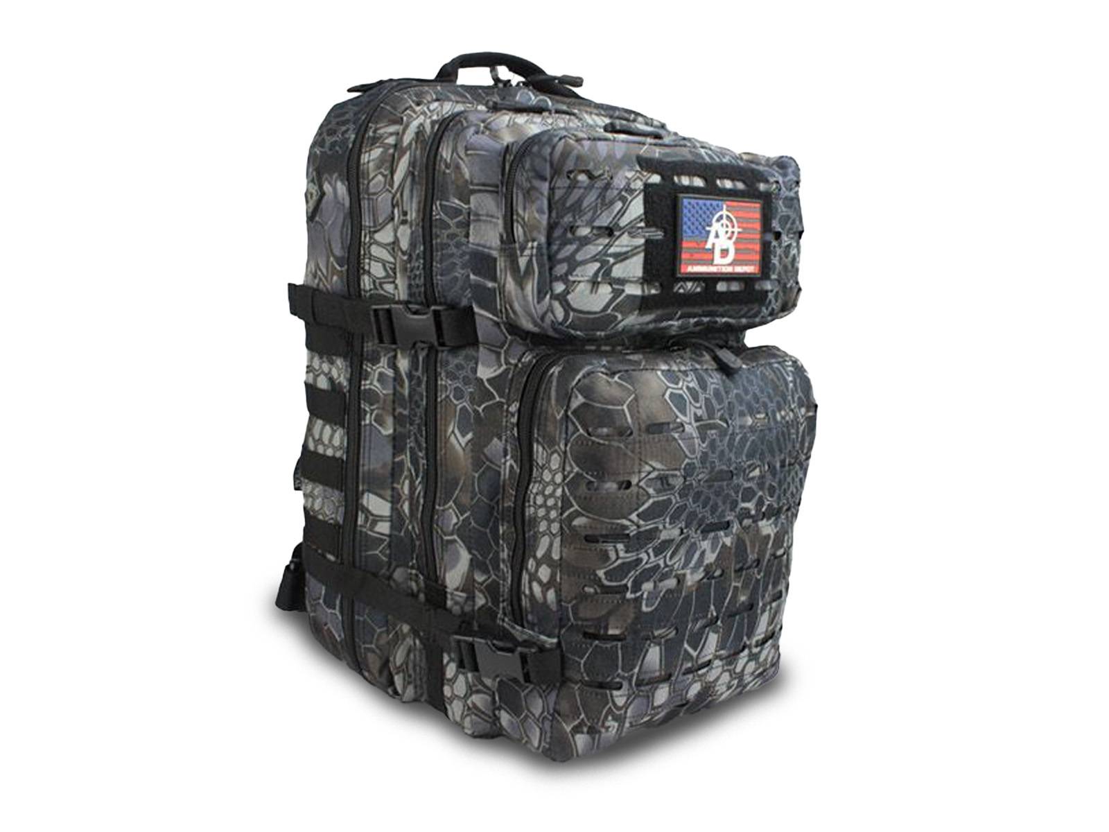 Rattlesnake Tactical RTAC Large Lasercut MOLLE Backpack w/ Pistol Retention System (Black Python)