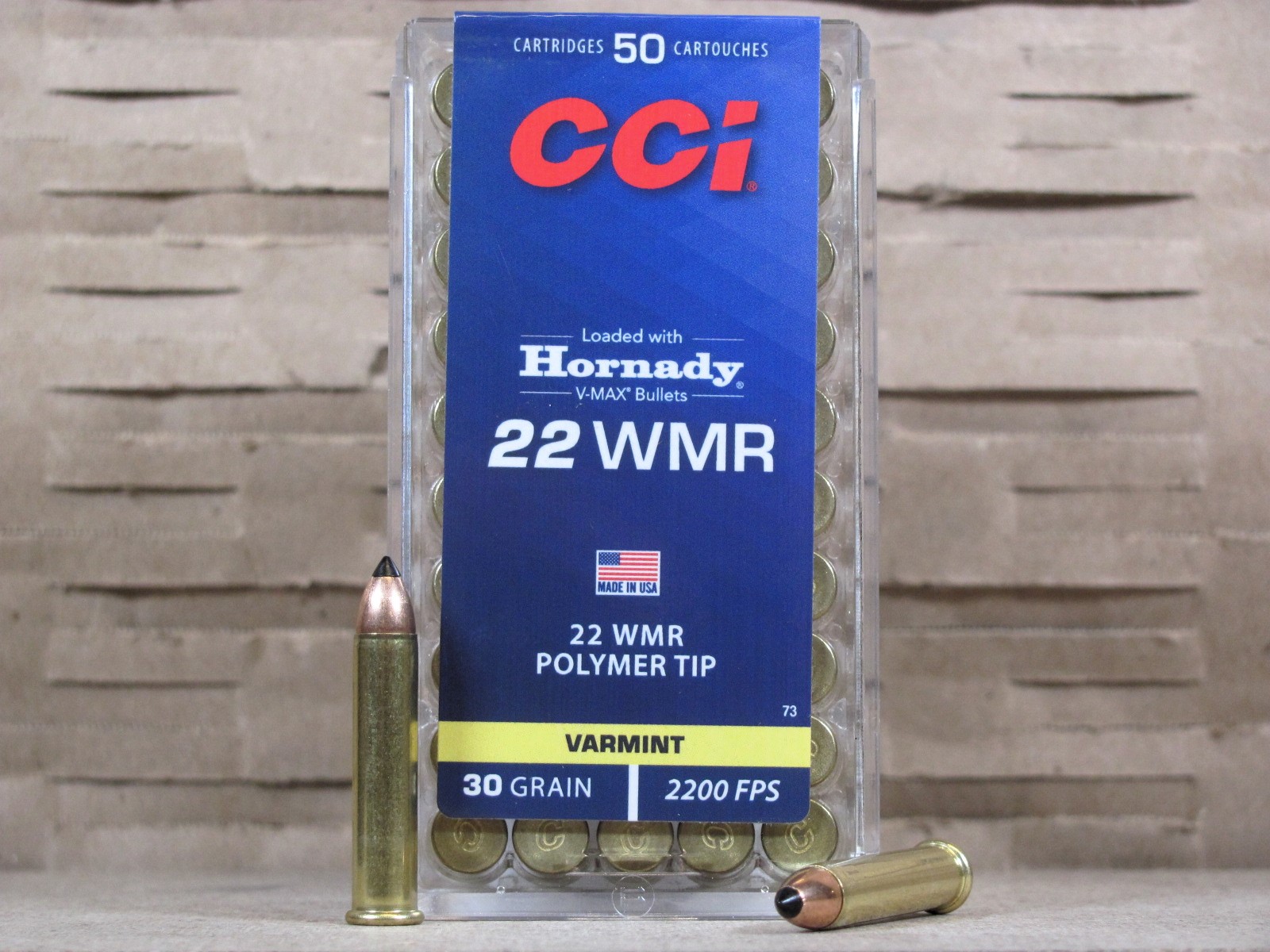 500 Round Brick – CCI 22 WMR 30 Grain V-Max Polymer Tip 2200 FPS Ammo – 0073