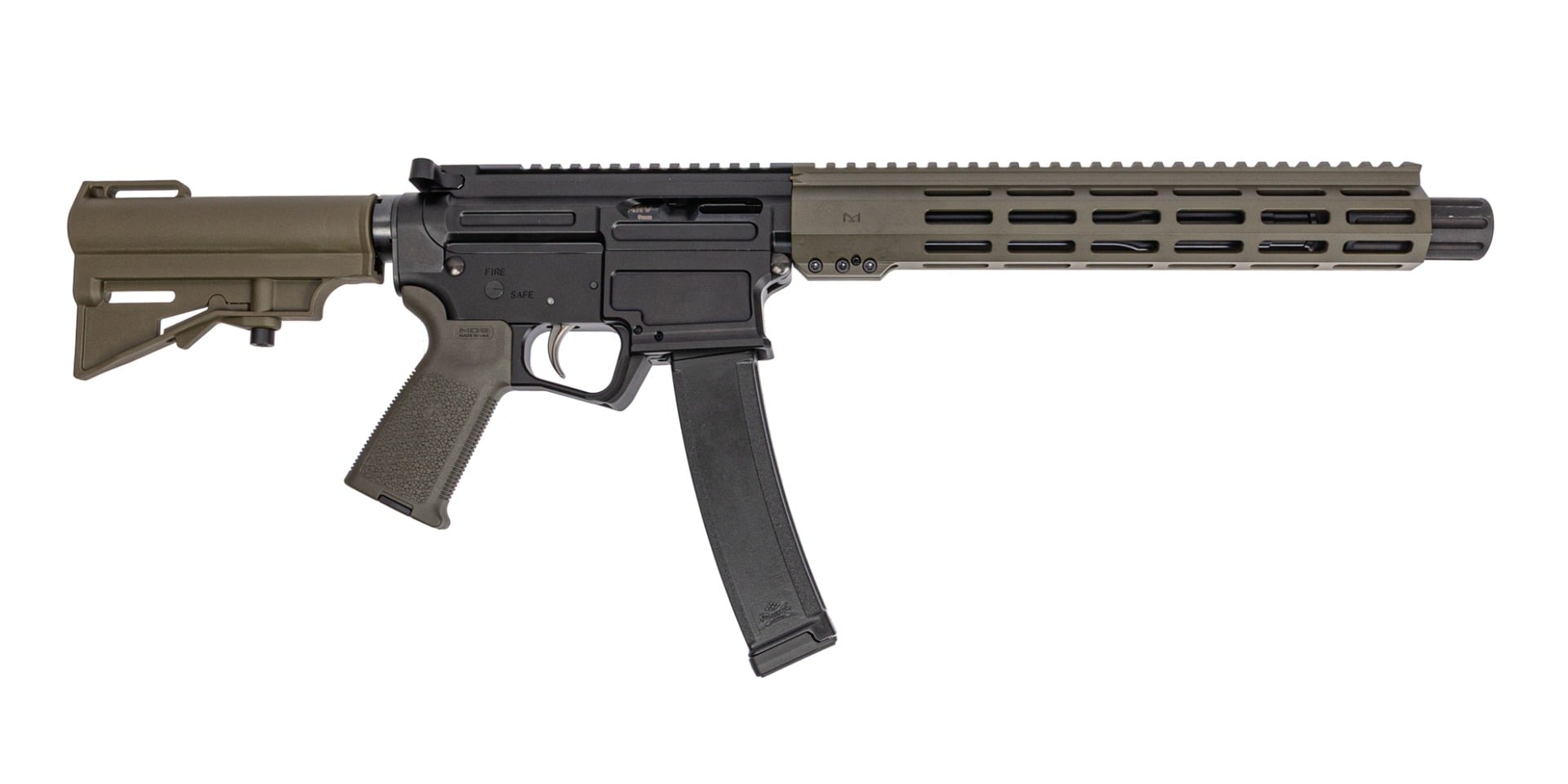 PSA ARV 10.5" 9MM 1/10 GX Lightweight HEX M-Lok MOE EPT Har-15 Pistol, ODG