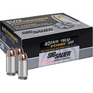 Sig Sauer E40SW220 V-Crown 40 S&W 180 GR Jacketed Hollow Point - 20rd Box