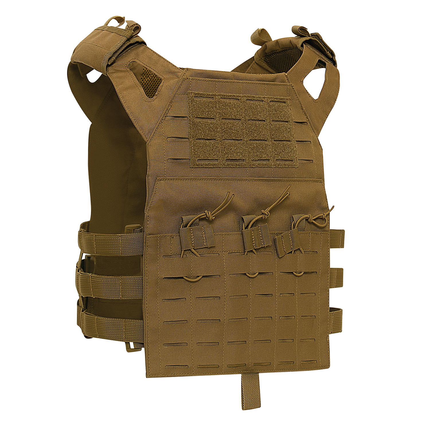 Rothco Laser Cut Molle Lightweight Armor Carrier Vest - Coyote Brown, Regular
