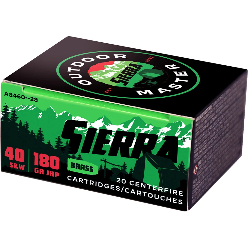 Sierra Outdoor Master Handgun Ammo 40 S 180 gr. JHP 20 rd.
