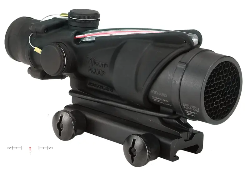 Trijicon 100226 ACOG Black Hardcoat Anodized 4x32mm Illuminated Red Chevron Reticle