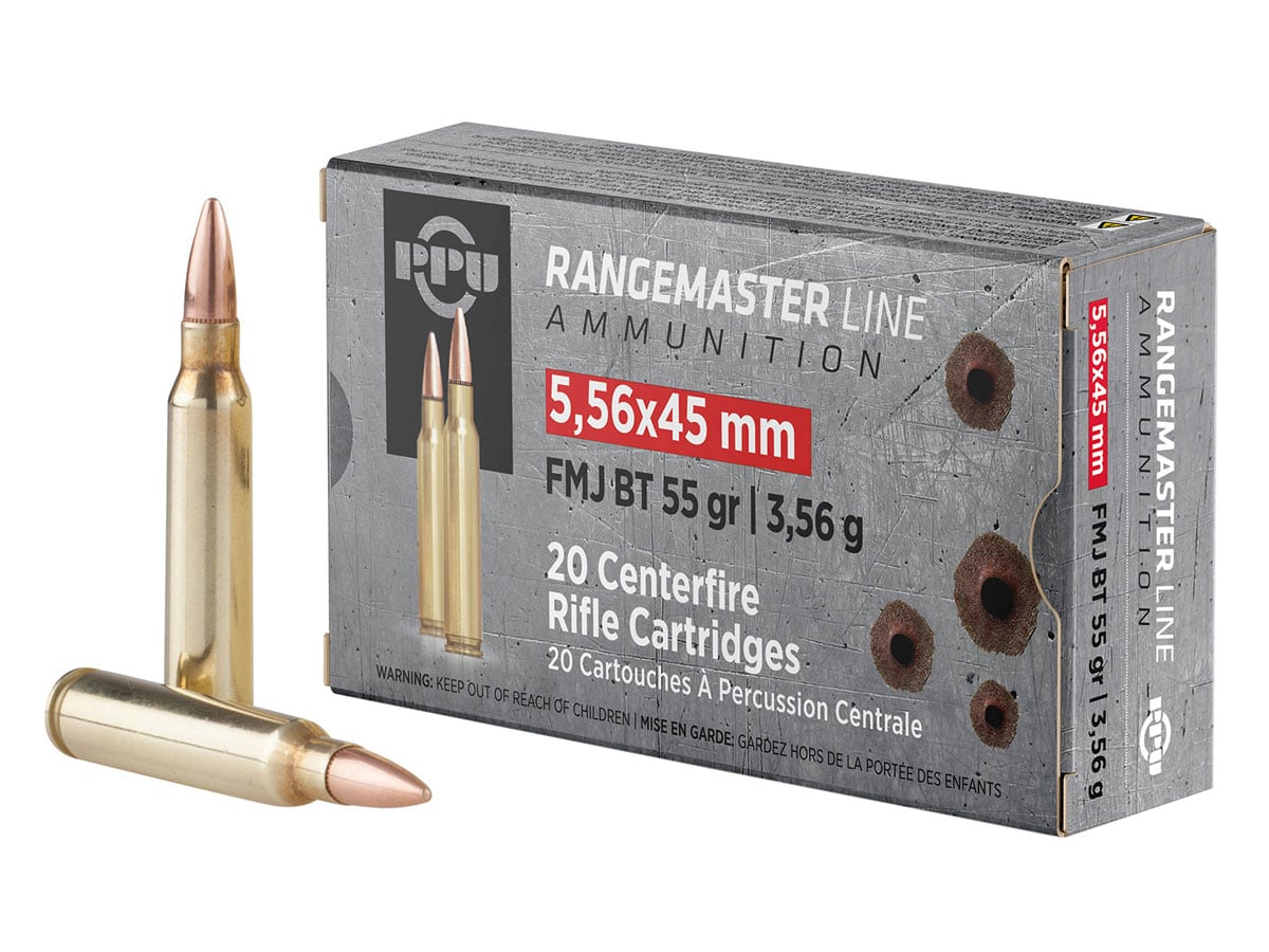 PPU Rangemaster 55 gr FMJBT 5.56x45 Ammunition 20 Rounds - PPRM5561