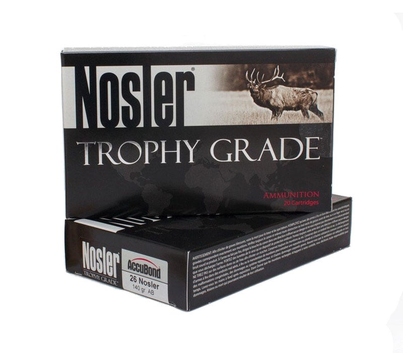 Nosler Trophy Grade 26 Nosler 140 grain AccuBond Rifle Ammo, 20/Box - 60014