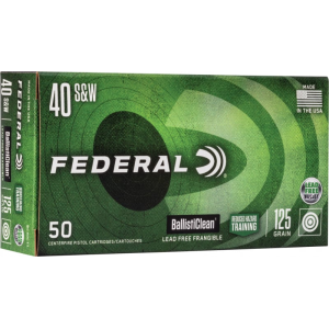 Federal BC40CT1 BallistiClean Reduced Hazard Training 40 S&W 125 gr Lead Free Frangible - 50rd Box