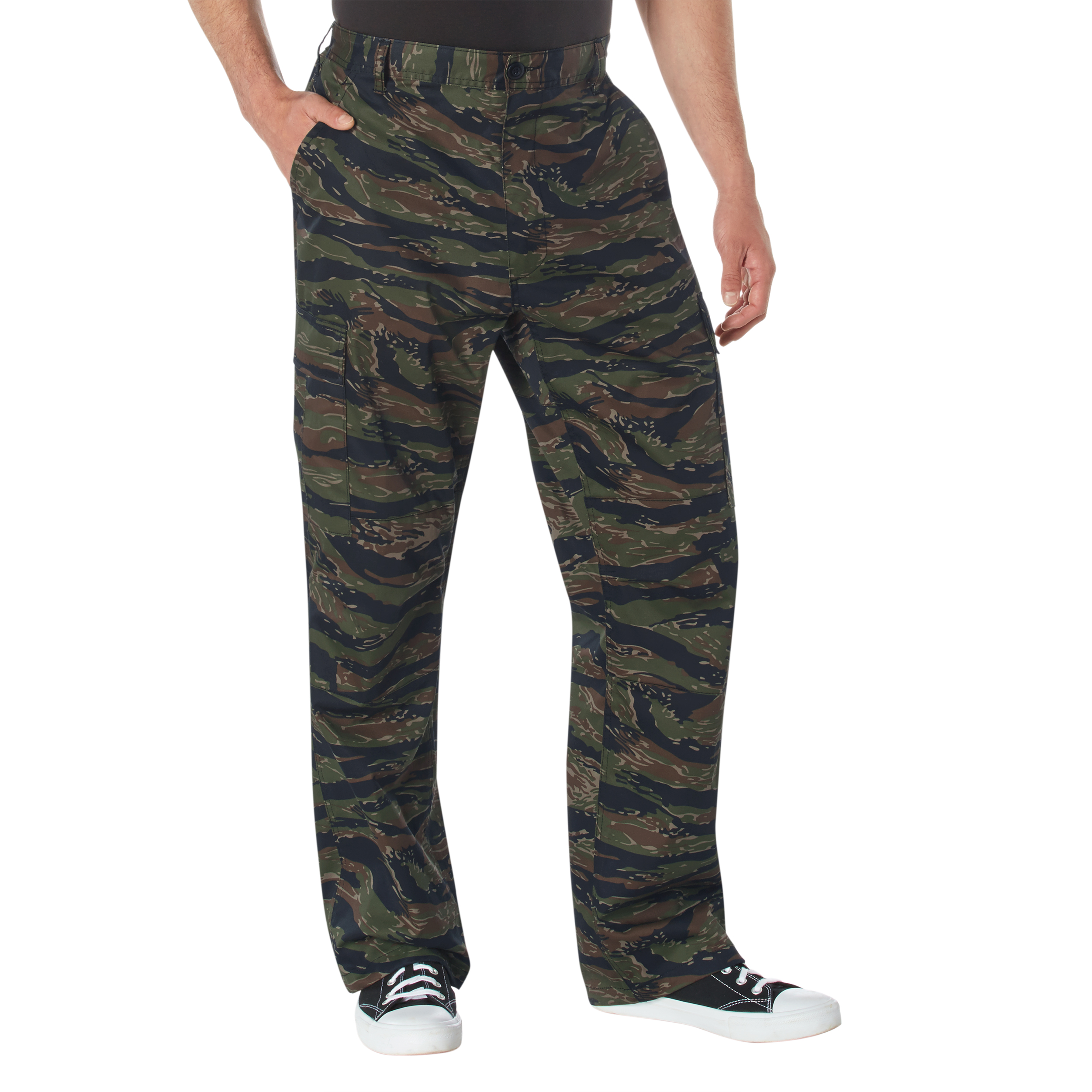Rothco Relaxed Fit Zipper Fly Bdu Pants - Tiger Stripe Camo, Large