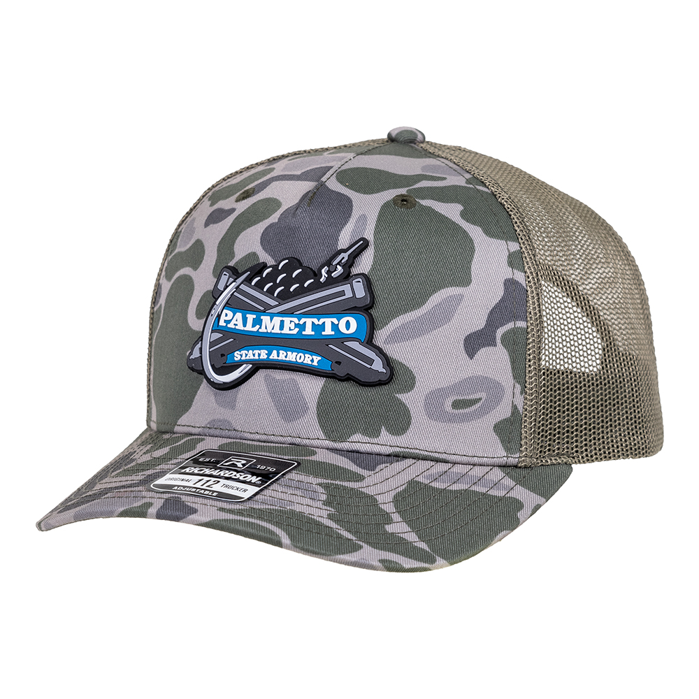 PSA PVC Fishing Patch Richardson 5 Panel Trucker Hat -  Duck Camo