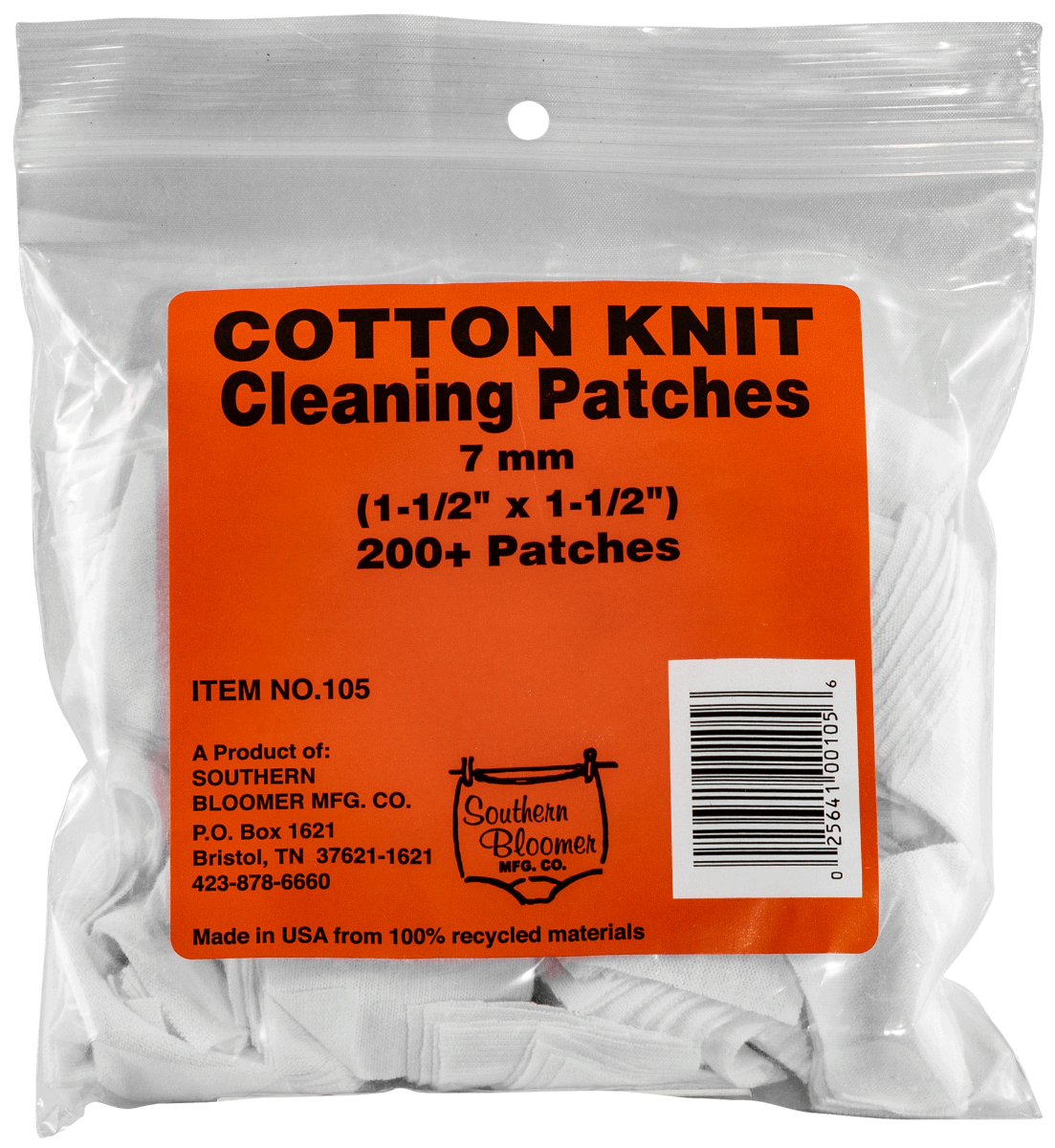 Southern Bloomer Cleaning Patches, 7mm, 200/pack - 105