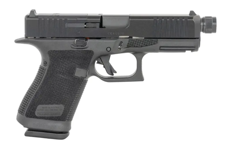 Glock P61950201TB G19 Gen6 9mm Luger 10+1 4.02" Threaded Barrel, Steel Optic Ready/Serrated Slide, Polymer Frame w/Accessory Rail, Interchangeable Backstrap Grip, Ambidextrous