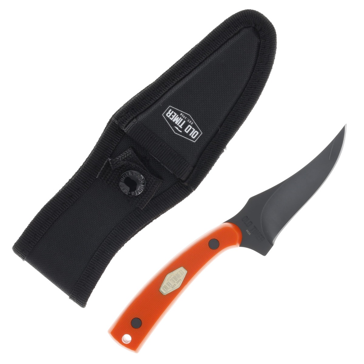 Old Timer Sharpfinger Fixed Blade Clip Point Knife, Blaze Orange - 1227060