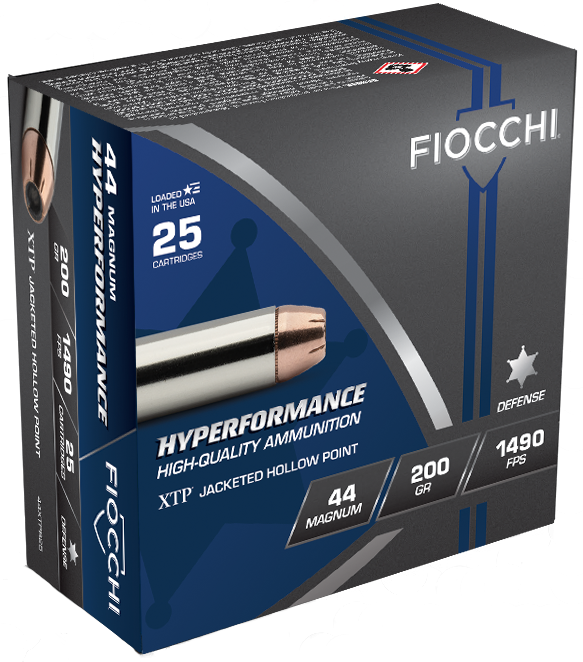 Fiocchi 44XTPB25 Hyperformance 44RemMag 200gr Hornady XTP Hollow Point 25 Per Box/20 Case