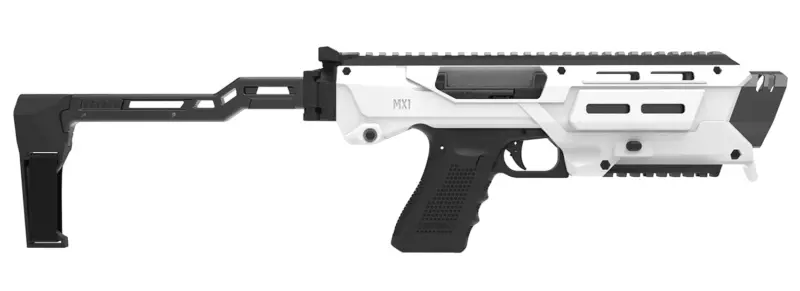 Meta Tactical Llc MX1-PS-WT MX-1 Conversion Kit Compatible w/Glock, White Aluminum Frame w/M-LOK Picatinny Rail, Black Polymer Folding Stabilizer
