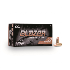 CCI Blazer Brass 9mm FMJ-RN 124 Grain 50 Rounds