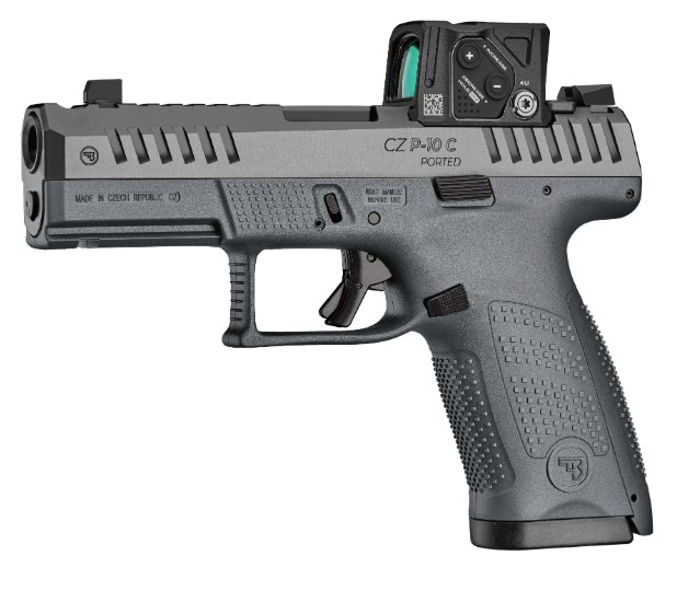 CZ P-10 Compact, 9mm, 4" Ported, OR, Aimpoint COA, Black, Grey, (2) 15-rd