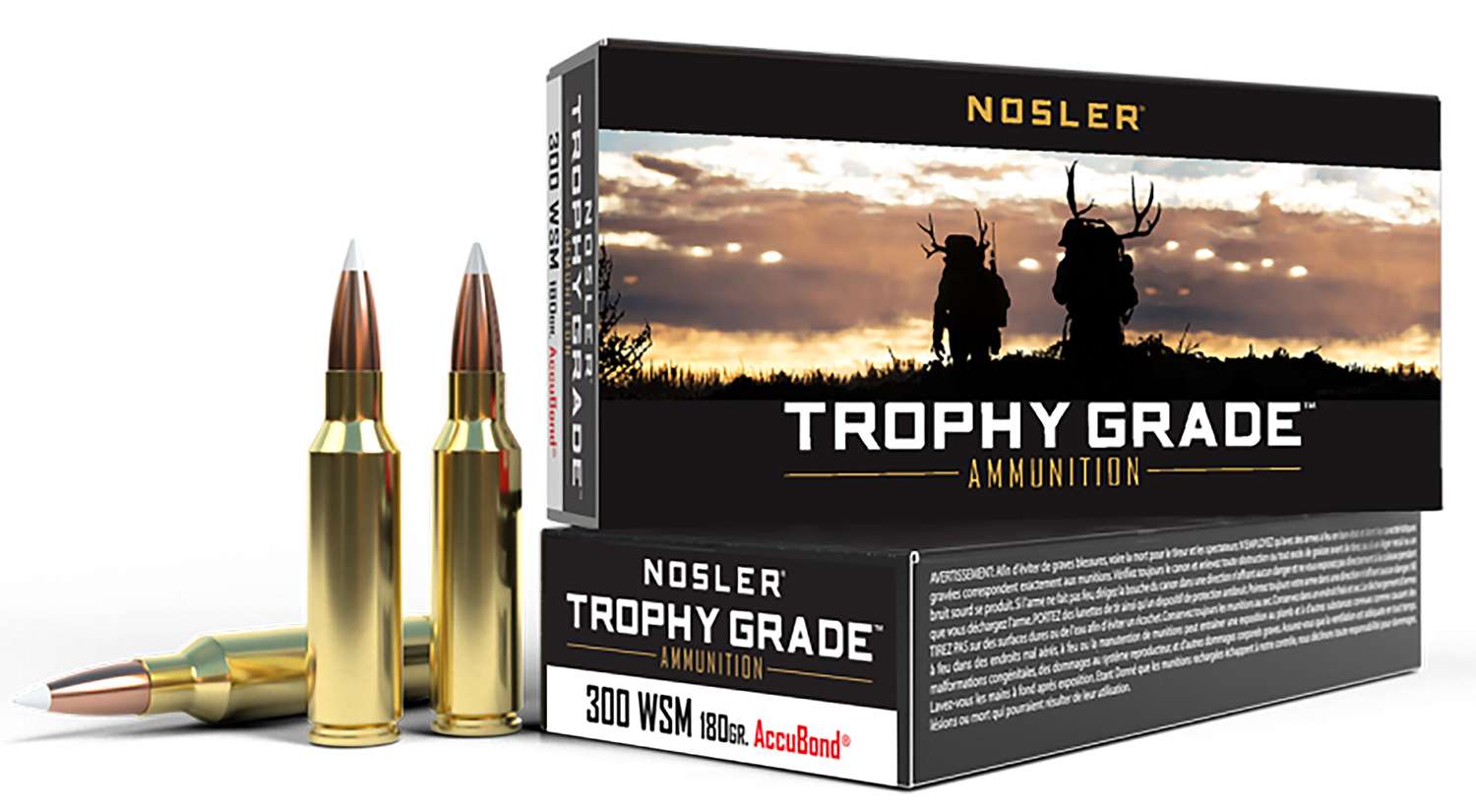 Nosler Trophy Grade 300 WSM 180 grain AccuBond Rifle Ammo, 20/Box - 60063