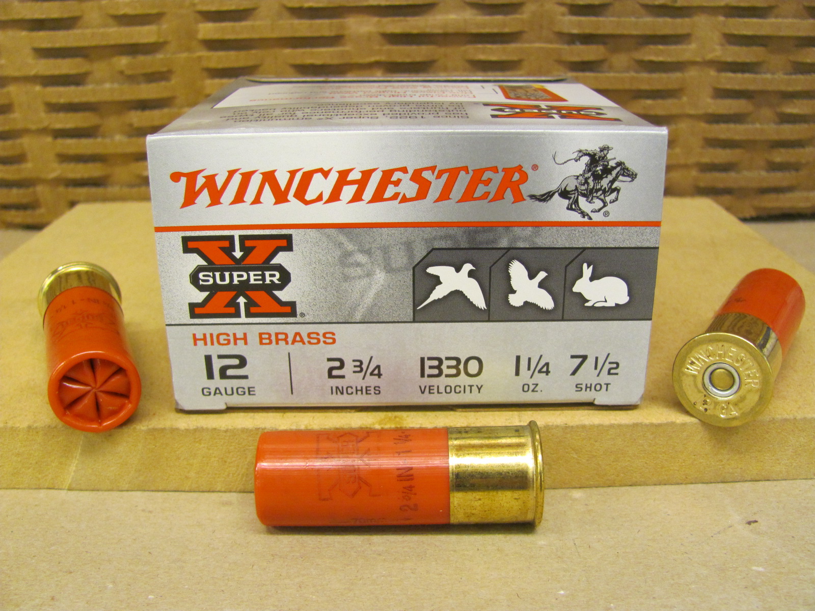 25 Round Box – 12 Gauge 2.75 Inch 1-1/4 Ounce 7.5 Shot Winchester High Brass Game Load Ammo – X127