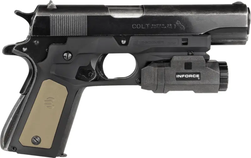 Recover Tactical CC3P0102 Frame Grip Black Polymer Frame with Interchangeable Black Tan Panels for Standard Frame 1911