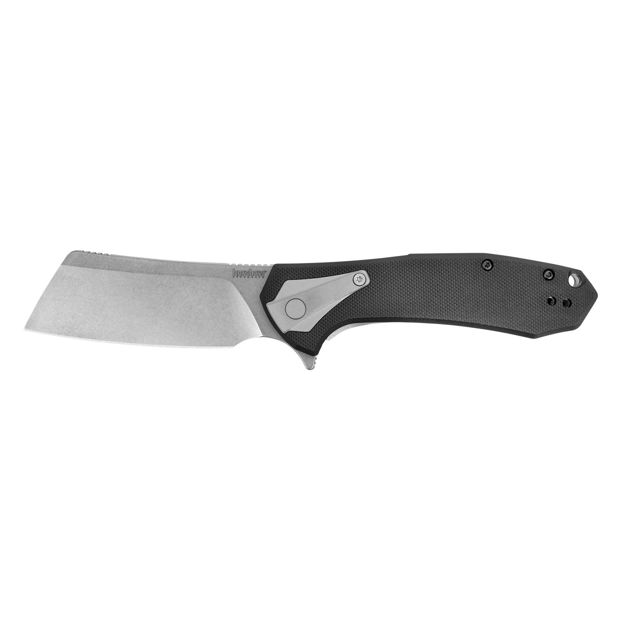 Kershaw Bracket, Folding Knife, 3.4" Silver Blade, Black Handle