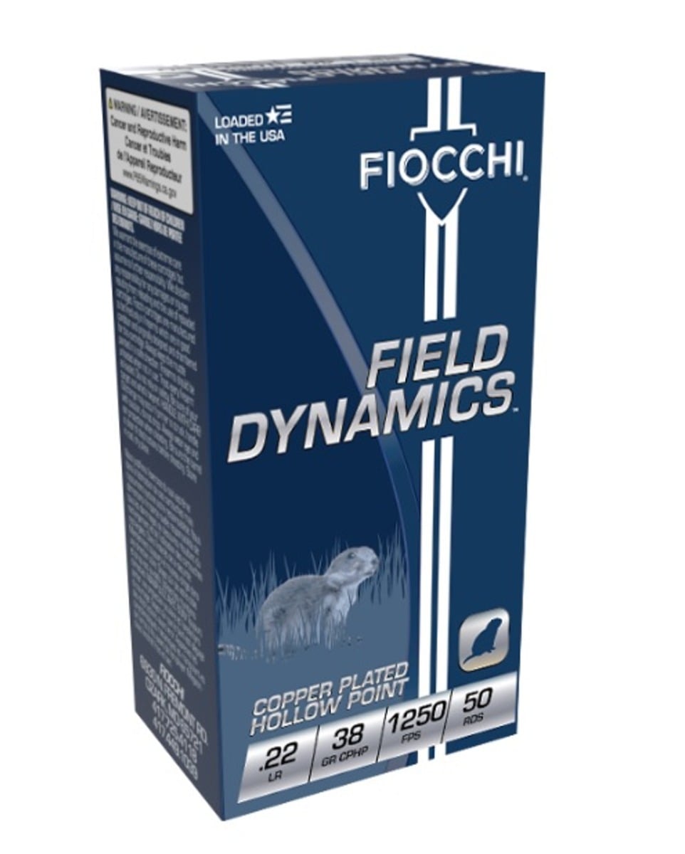 Fiocchi Field Dynamics .22LR 38gr CPHP Ammo, 50rds - 22FHVCHP