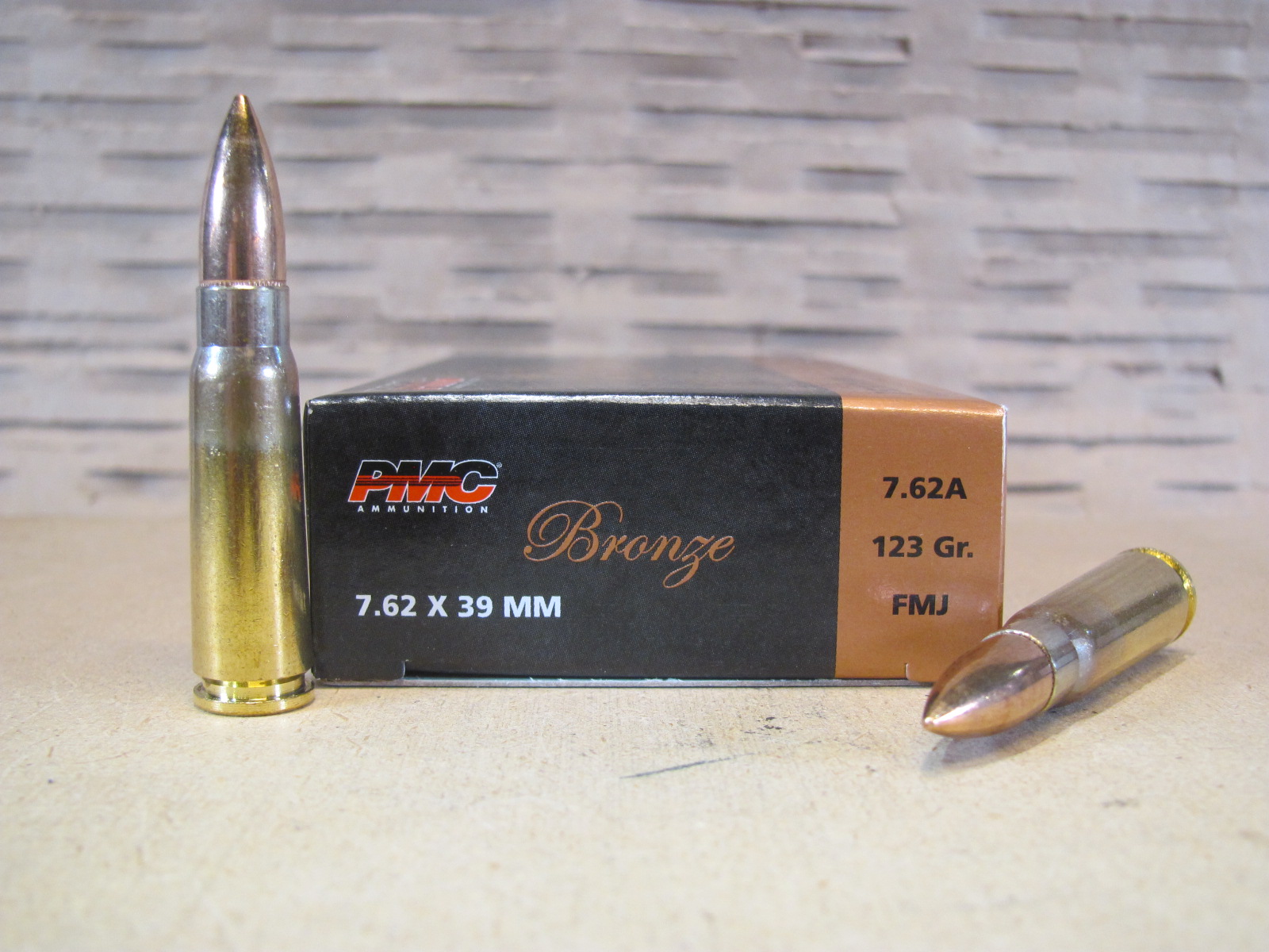 500 Round Case – 7.62×39 123 Grain FMJ Non-Magnetic Projectile Brass Case PMC Ammo – 762A