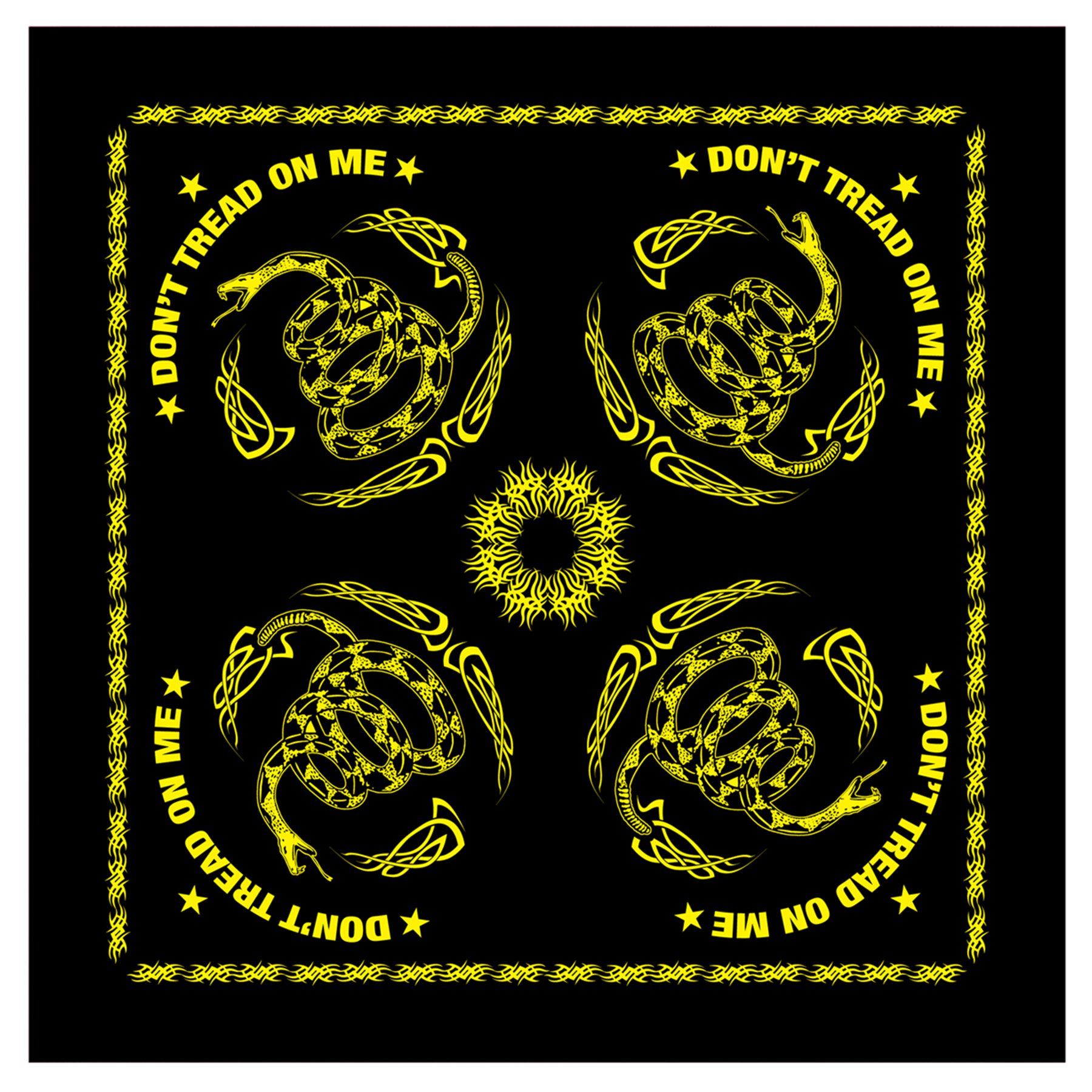 Rothco Gadsden Dont Tread On Me Bandana - Black - Yellow