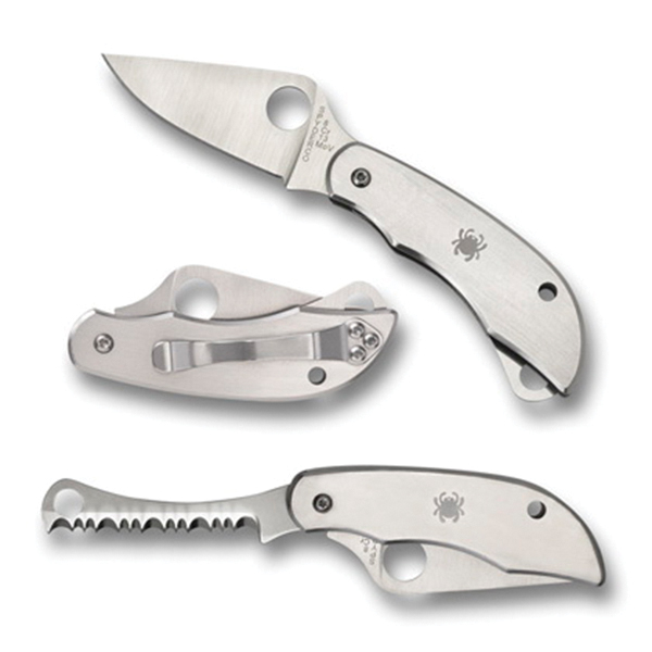 Spyderco ClipTool Clip/Drop Point Folding Knife - C176P&S
