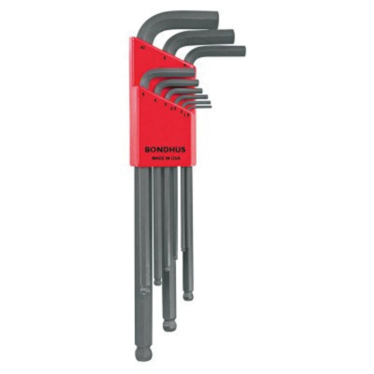 Bondhus BLX9M 9-Piece Long Length Ball End L-Wrench Set, Black