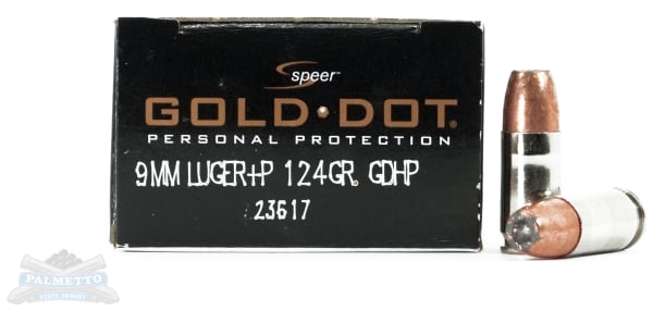 Speer 9mm+P 124gr Gold Dot Ammunition 20rds - 23617