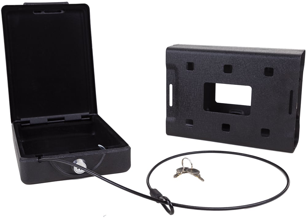 Bulldog Cases Personal Gun Safe Car Vault w/ Key Lock, Matte Powder Painted Black - BD1100