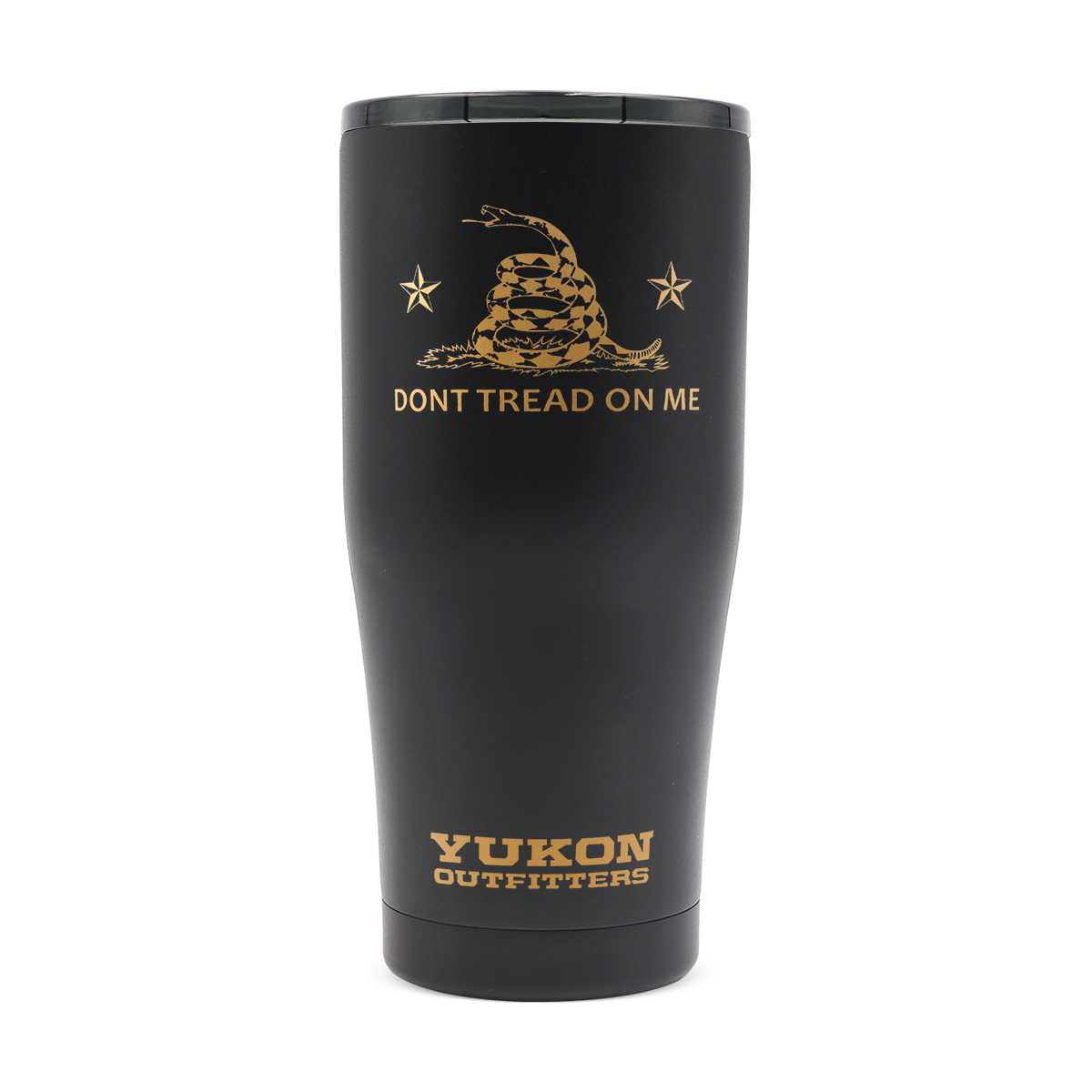 Yukon Outfitters 20 oz Freedom Tumbler, Don't Tread on Me, Black/Copper - YO20DTMB