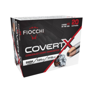 Fiocchi 9CCWB CovertX 9mm 124 GR Jacketed Hollow Point 20 Per Box