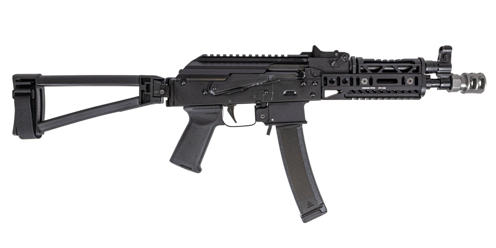 PSA AK-V 9Mm Moe Alg Triangle Side Folding, Black With Sa Sa-10U And Sa-19 Handguards And Sa-2V Muzzle Brake