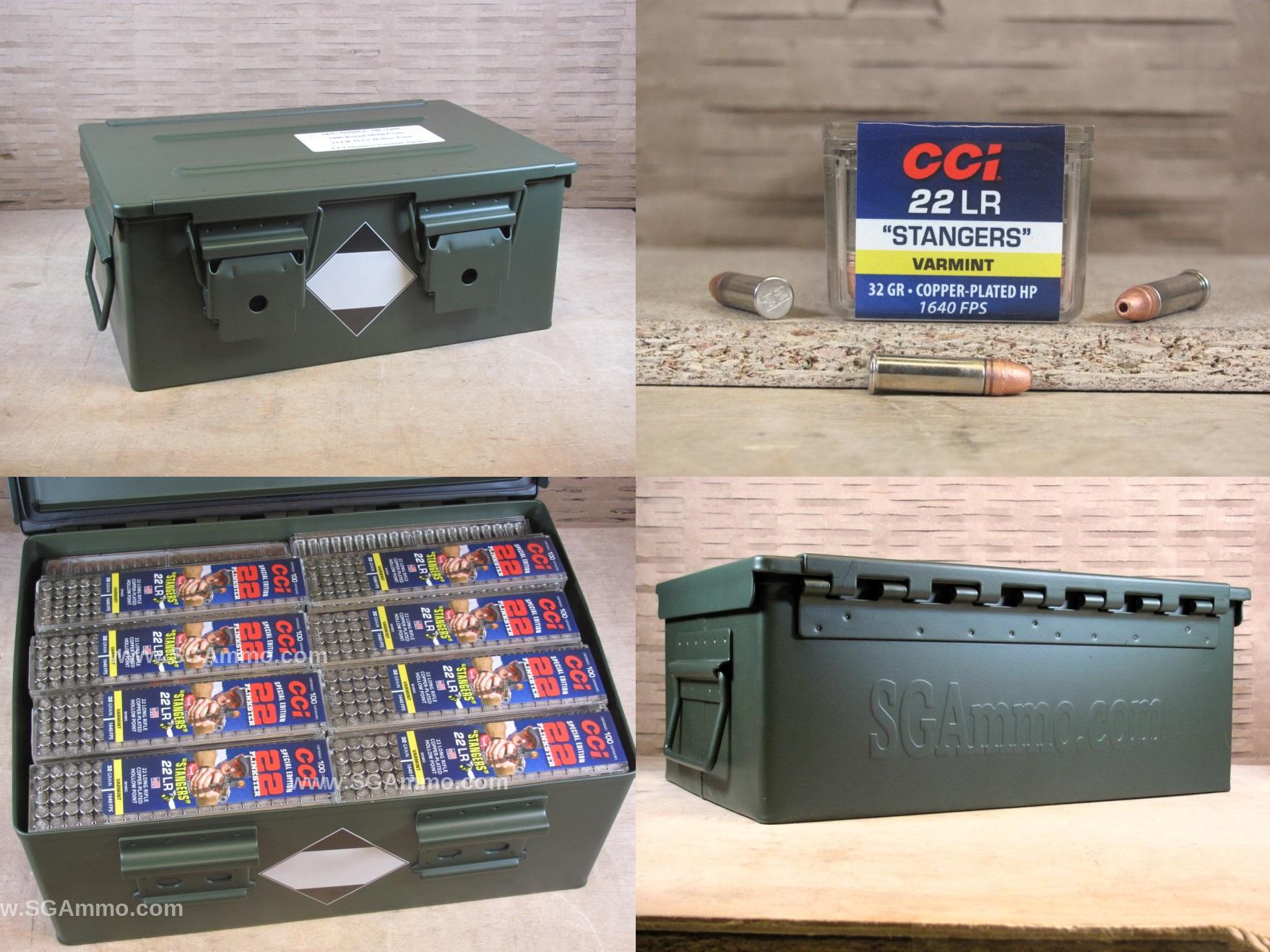 3400 Round Crate Canister – 22 LR 32 Grain Hollow Point CCI Stangers Varmint Copper Plated Ammo – 50100CC