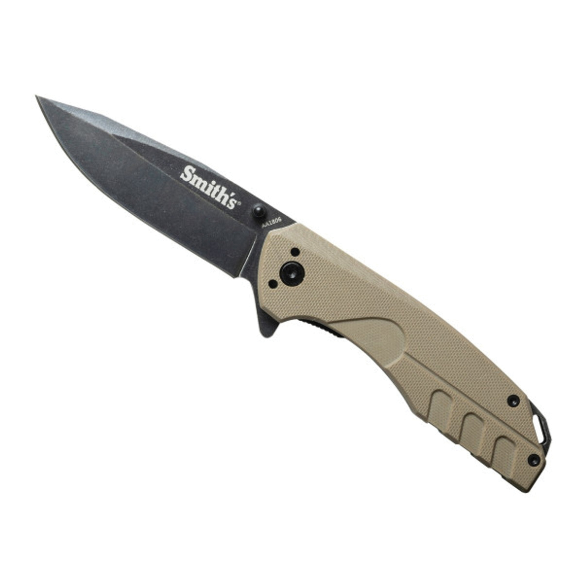 Smiths Products Battleplan Folding Knife Drop Point Desert Tan - Durable, Lightweight and Reliable Handle - 50995