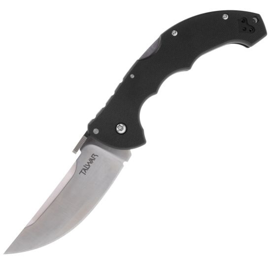 Cold Steel Talwar Folding Knife Straight Back, Black - Secure Lock, Designed for Tactical and Combat Use - CS-21TTL