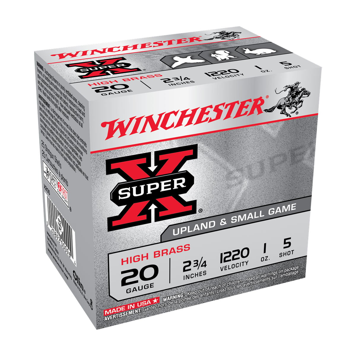 WINCHESTER SUPER-X 20GA 2.75″ – 1OZ #5 1220FPS 25RD 10BX/CS - No Credit Card Fees - Low, flat rate shipping