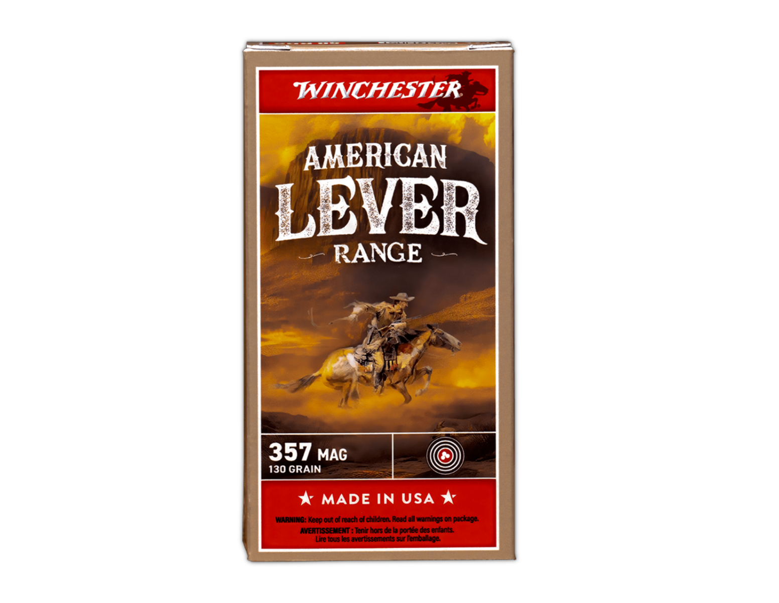 Winchester American Lever Range .357 Magnum 130gr FMJ Ammo, 50Rds