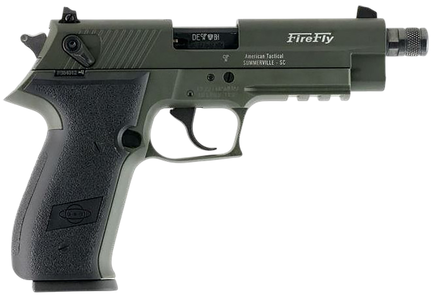 GSG FireFly .22 LR Pistol with Green Frame Threaded Barrel