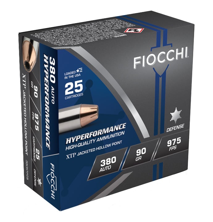 Fiocchi Hyperformance Defense .380 Auto/ACP 90gr XTP Ammo, 25rds - 380XTP25