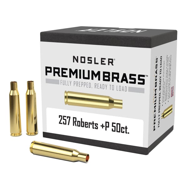 Nosler .257 Roberts +P Large Rifle Premium Brass, 50rds