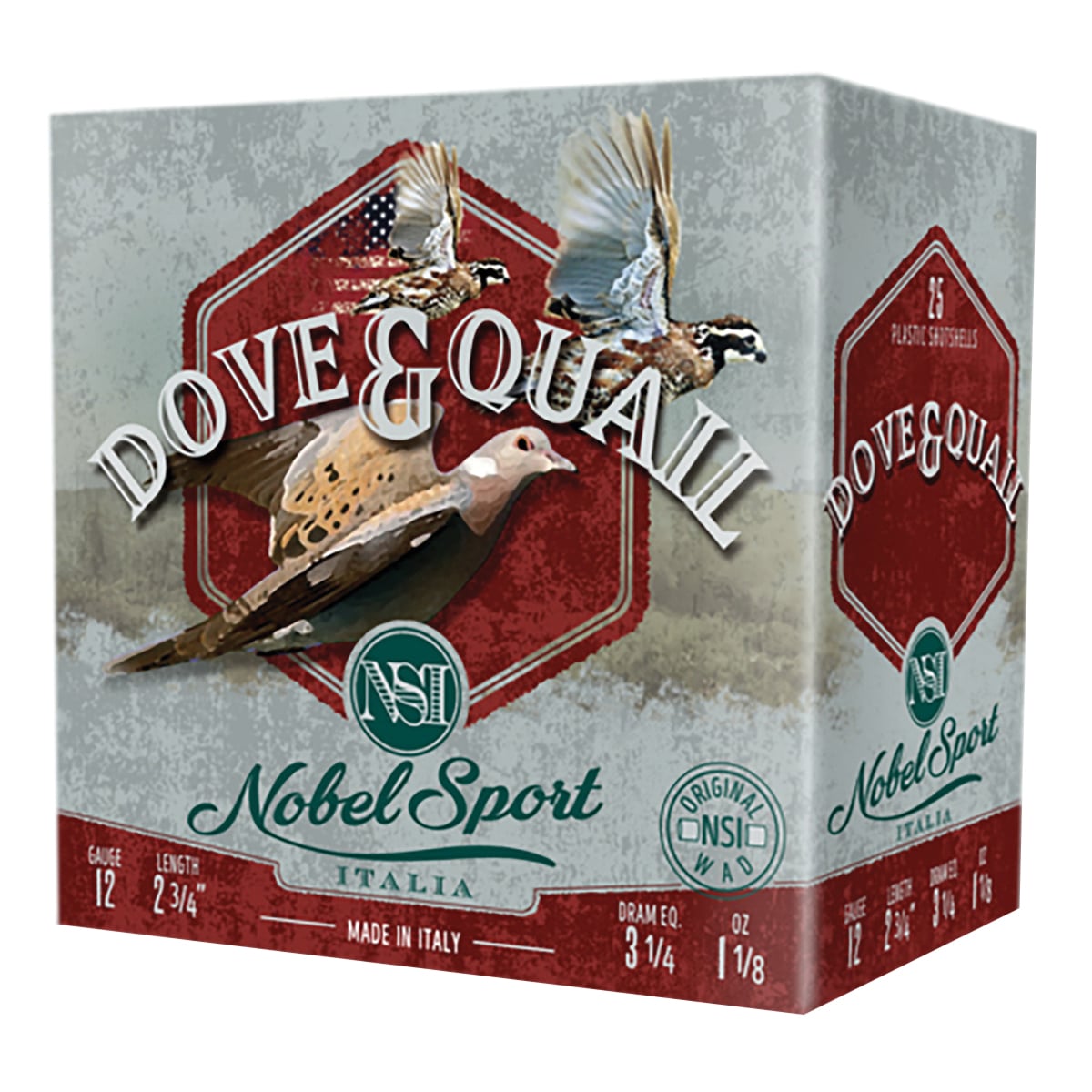 Nobel Sport Dove & Quail Hunting Loads 12 Gauge 2-3/4" #6 1-1/8 Ounce 25rds