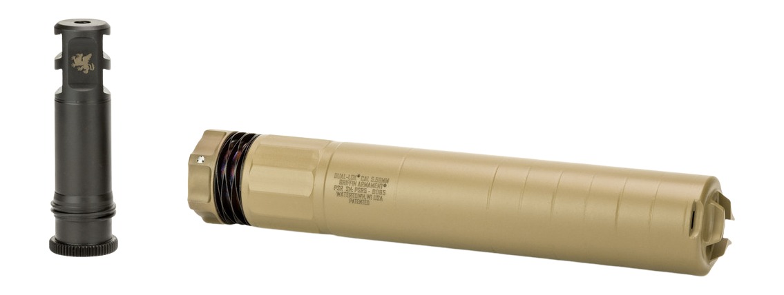 Griffin Armament Dual-Lok PSR 5.56mm Suppressor FDE