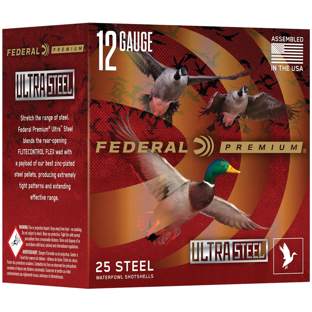 Federal Premium Ultra Steel 12 Gauge 3" #2 1-1/4 oz 25rds Shotshell - for Reliable Performance in Any Condition - PWUX1422