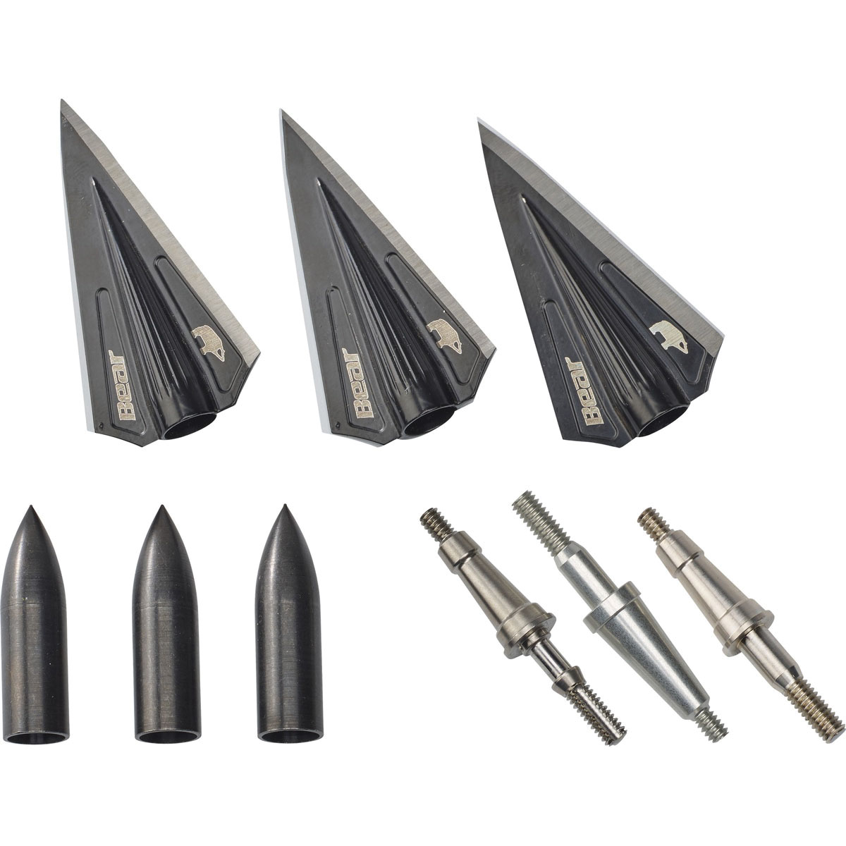 BearX Razorhead 1.12" Single Bevel Broadhead Kit, Black
