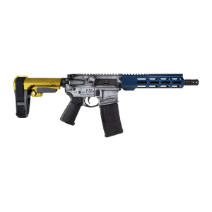Shark Coast Tactical SCC07442P51-P P-51 Mustang 5.56 NATO 30+1 10.50 Black Nitride Threaded Barrel, Aluminum Receiver w/Picatinny Rail, M-LOK Handguard, Polymer SB Tactical SBA3 Brace, Magpul MOE Gri
